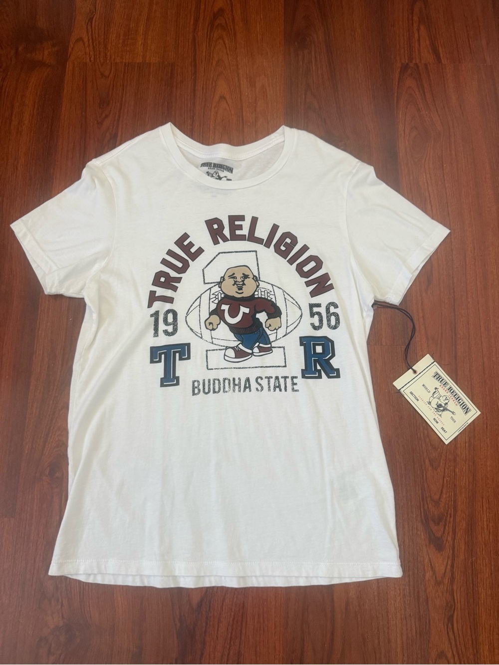 True Religion Men's White Graphic Logo Tee